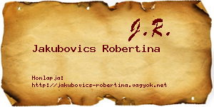 Jakubovics Robertina névjegykártya
